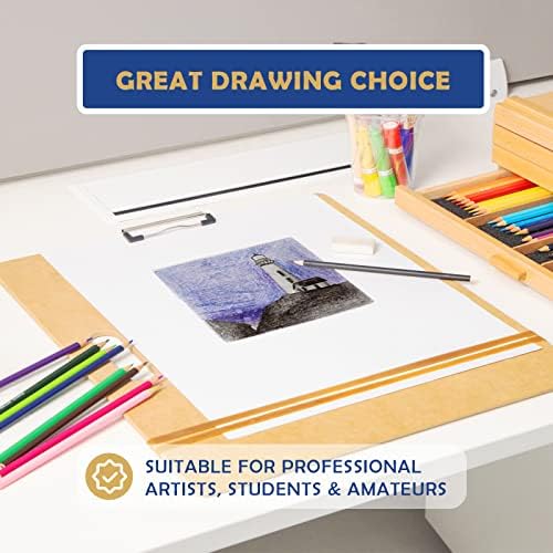 Falling in Art 18x18 Sketch Board with Sturdy Clip &Rubber Bands | Professional Art Drawing Board, Portable Artists Clipboard for Classroom and Studio Drawing