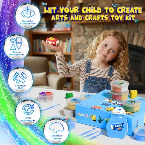 Aestd-ST Air Dry Clay Kit -Traffic Theme, Modeling Clay for Kids