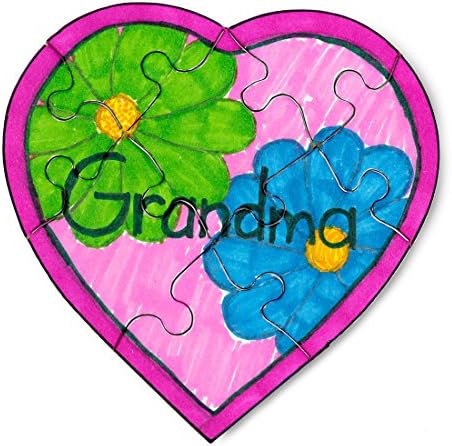 Hygloss 24 Blank Heart Puzzles – 6 x 8 Inches – Ideal for Valentine’s Day Crafts – Write, Draw, and Decorate – 8 Pieces Each
