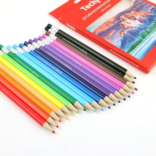 Mechanical Colored Pencils for Coloring and Drawing 2.6mm 18 Colors