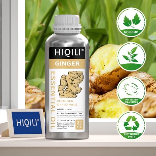 HIQILI Ginger Oil for Hair, Massage & Skin
