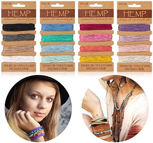 16 Colors Thread Cord for Jewelry Making Hemp Cotton String, Colorful