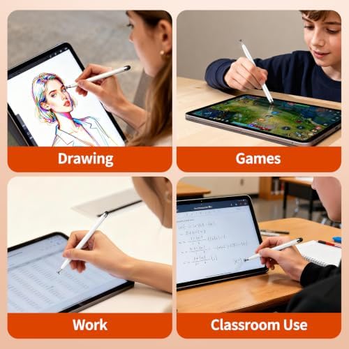 10PCS Stylus Pen for Touchscreen,Lightweight 2 in 1 Design