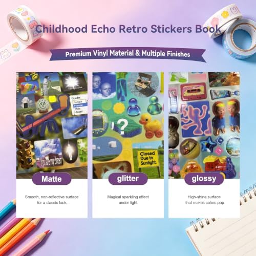 30 Sheets 800+ Pcs Vintage Y2K Stickers Book for Journal Scrapbook Planner