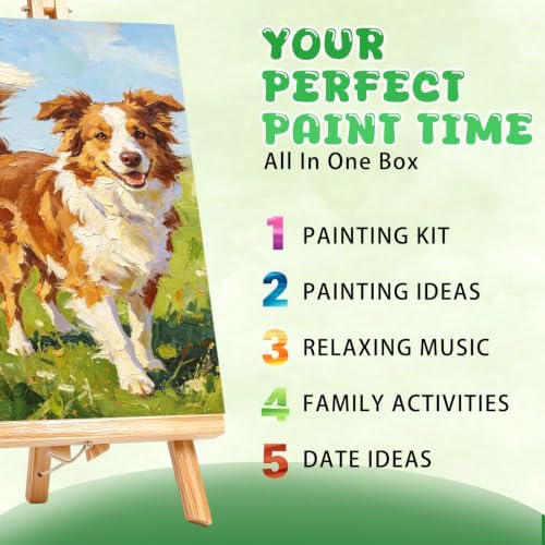 Painting Kit 2 Person Acrylic Art Set with Canvas, Easel, Brushes & Paints, DIY Creative Gift for Beginners