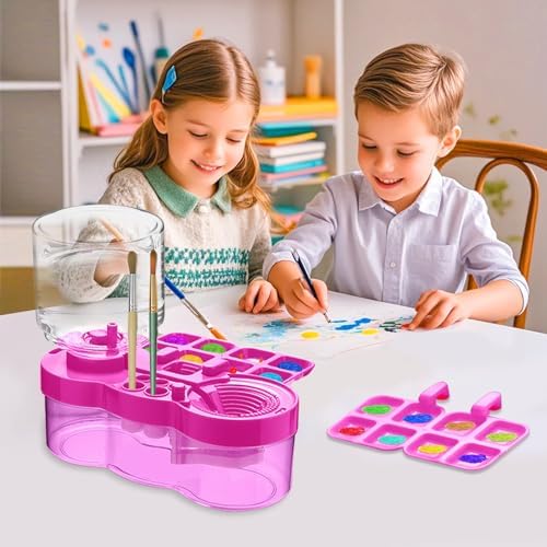 Upgraded Paint Brush Cleaner Tool,Brush Rinser Cup Painting Running Water Circulation Art Supplies for Acrylic,Watercolor and Water Based Creative Gift for Adult Artist Beginner and Painter