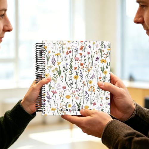 Hardcover Sketchbook,7.2"x8.3"Spiral Bound Drawing Pad,Field Floral