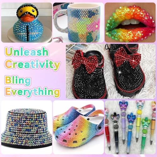 28000 Pcs Color Rhinestones Bedazzling Kit, Dark Black Resin Jelly Gems