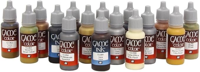 Vallejo - Game Color Leather and Metal Set | Set for Fantasy and Wargame Figures | 16 Bottles x 18 ml (0.60 fl.oz.)