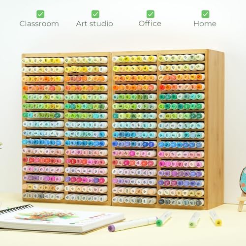 Ohuhu Bamboo Marker Organizer Hold 224 Markers for Honolulu Oahu Series