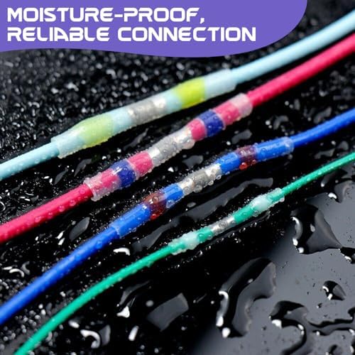 Mini Heat Gun with 100PCS Solder Seal Connectors & 200PCS Shrink Tubing