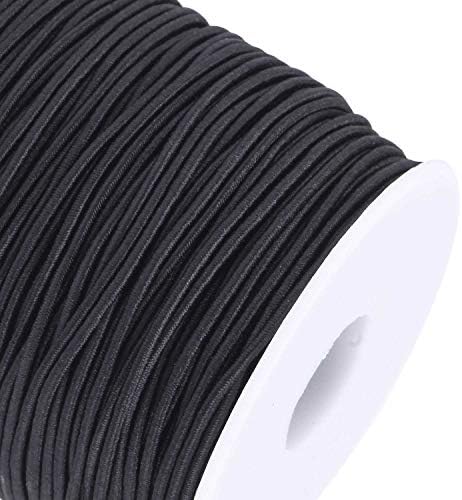 Senkary 1.5 mm Elastic String Cord Stretchy Bracelet String Beading Thread for Jewelry Making and Bracelet Making, 109 Yards, Black