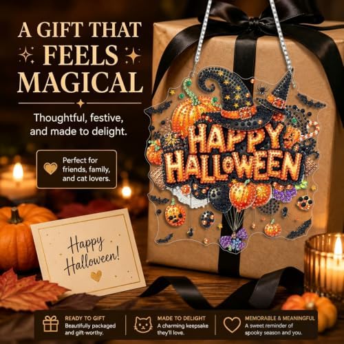 Halloween Diamond Art Hanging Kit for Adult, Diamond Art Painting 8x8inch