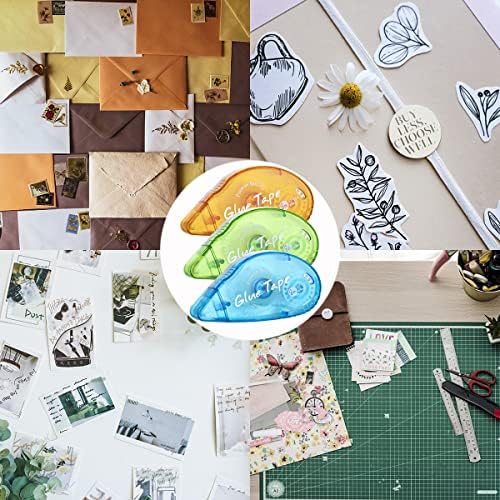 XUXU 12 Pack Double Sided Tape Roller Scrapbook Tape | Permanent Adhesive Tape Dispenser Runner for Crafts and Arts Projects Photo-Safe