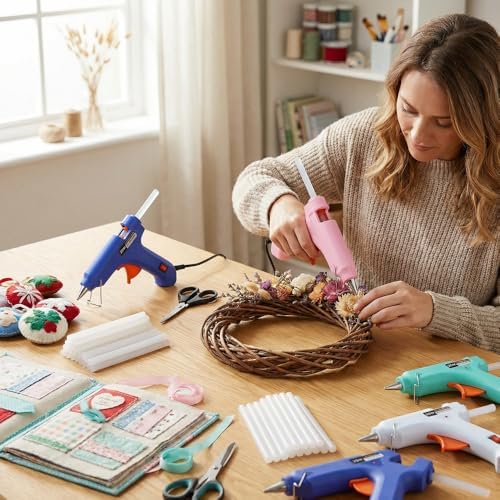 Mini Hot Glue Gun 8 Pack for Crafts with 40 Sticks Melt Glue Gun Arts Craft