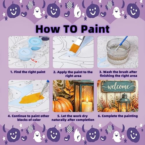 Arttoplus Pumpkin Paint by Numbers Kit for Adults Beginner 16x20 inch