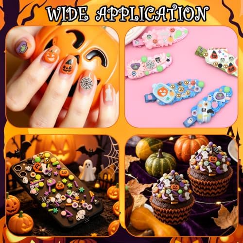 FOIMAS Fake Halloween Sprinkles, 6.87 oz Mini Fake Sprinkles Polymer Clay Slices for Crafts Slime Accessories Cakes Decoration Art DIY Halloween Party Supply