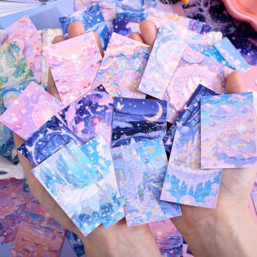 Washi Stickers Set Vintage Aesthetic Sticker Book for Journaling, DIY Decorative Paper Sticker Decals for Bullet Journal Art Scrapbooking Diary Card Craft Gift Album (Ocean Style)
