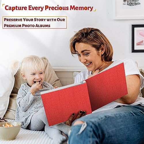 Artfeel Photo Album Self Adhesive Scrapbook,60 Pages Large Photo Book for 4x6,5x7,8x10 Pictures,DIY Album for Baby Wedding Family Travel Birthday,with Metallic Pen and Scraper