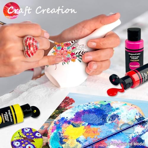 Acrylic Paints Set, 60ml Art Craft Paint Bottles - 24 Colors Set