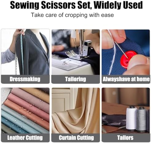 Fabric Scissors Tailor Sewing Shears, 9-Inch Heavy Duty Scissors for Cutting Fabric Cutting Leather for Home Office Tailors, Sewers and Craftsmen