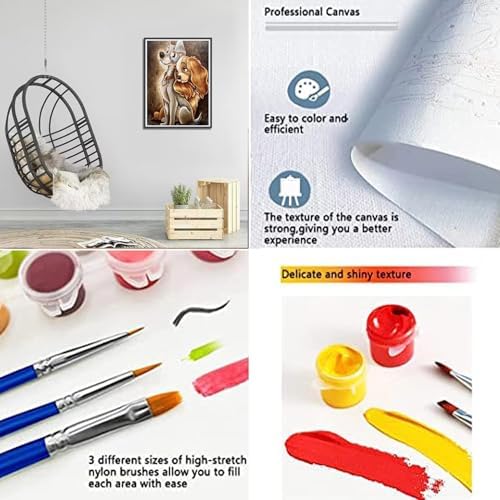 JAKI Paint by Numbers kit for Adults-Cartoon Paint by Numbers kit for Kids,DIY Acrylic Oil Painting Adult Paint by Number Kits for Gift Home Wall Decor 16 x 20 incm