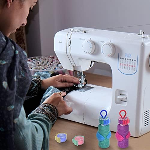 142 Pcs Bobbin Thread Organizing Clips, 70 Bobbin Holder Clips Color Thread Clips Holder, 32 Silicone Holder Bobbin Holders, 40 Bobbin Thread Holders for Quilting Sewing Machine Spool Organizing