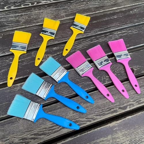 Great Andrew 9-Pack Flat Paint Brushes 2 Inch Painting Acrylic
