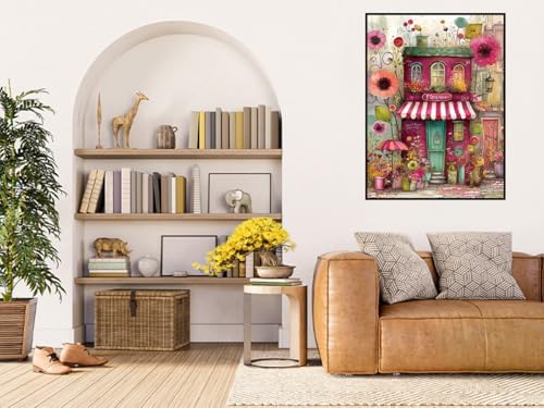 Benjenes Diamond Art Kit for Adults – Flowers House Design