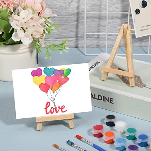 Mimorou 100 Pieces Mini Wooden Easel Stands Tripod Display Tabletop,None