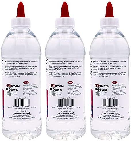 Mont Marte Signature Clear PVA Craft Glue 17.63oz (500g) 3Pack, Suitable for Paper, Card and Fabric
