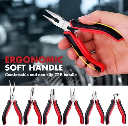 ARROW Mini Pliers Set, 6PC Precision Jewelry Craft Pliers Kit