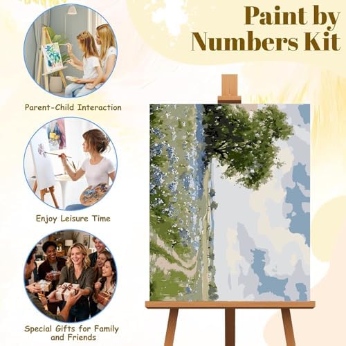 EIBEILI Rural Scenery Paint by Numbers Kit for Adults Beginner,Wildflowers Adult Paint by Number Kits on Canvas,Easy Canvas Paint by Numbers for Adults for Home Wall Decoration 12 X 16 inch