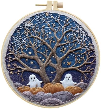 Halloween Embroidery Kit for Beginners & Adults with Ghost Pattern