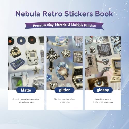 30 Sheets 600+ Pcs Vintage Cyberpunk Stickers Book for Journal Scrapbook
