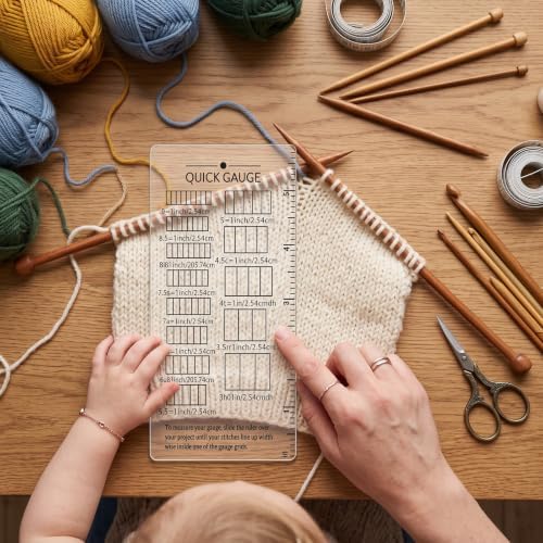 Quick Gauge Ruler for Knitting and Crochet,