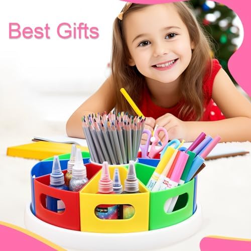 MeCids Rotating Desk Organizer Kids Art Supply Storage and Organization