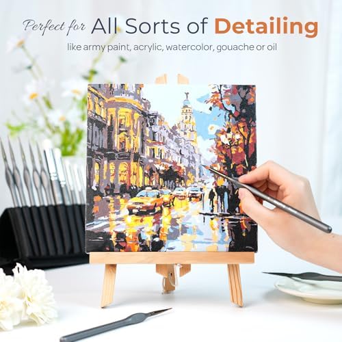 Nicpro 30 PCS Miniature Paint Brushes & Dry Brush, Model Paint Brush Set