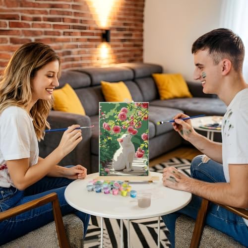 SmartEZ Paint by Numbers Kit for Adults with Frame, Cat Paint by Number