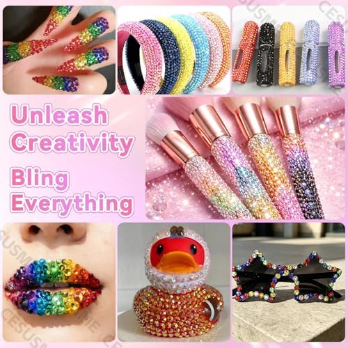 28000 Pcs Color Rhinestones Bedazzling Kit, Lake Blue Resin Gems for Crafts