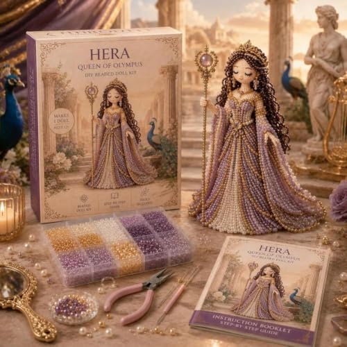  Divine Goddess DIY Beaded Doll Kit, Craft for Adults with Tools (Style C)