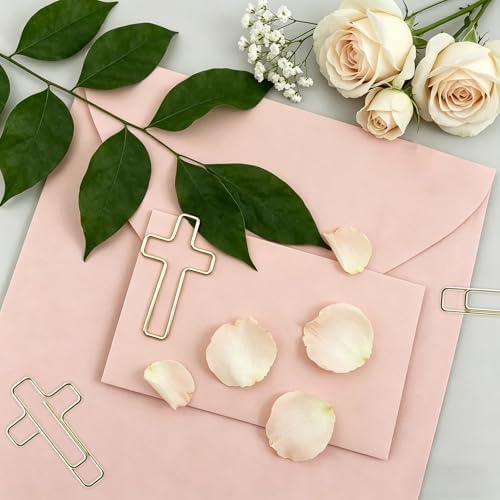 80 PCS Cross Paper Clips - Gold Decorative Paper Clips Bookmarks for Bible Study, Cute Metal Paperclips for Journaling Planner Office School Supplies