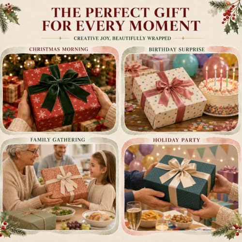 EIOLUIK Christmas Watercolor Workbook Set - 12 Paintings, 16 Paints, 3 Brushes