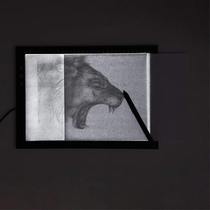 HSK A4 LED Artist tracing Light Box Copy Table, Adjustable High Brightness Light Pad for Tatto Drawing, Sketching, Animation,Diamond Painting Accessories
