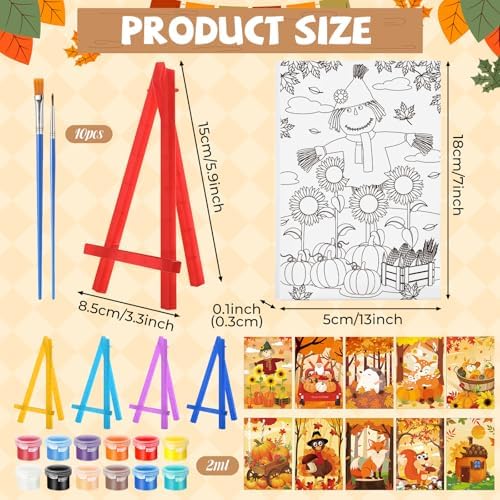 Blosssound 10 Set Fall Pre Printed Canvas For Painting Autumn Canvas 5x7"