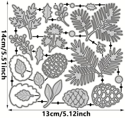 Lapoo Christmas Metal Cutting Die for Scrapbooking, 3D Backgrounds Frame Cutting Dies DIY Album Card Making Decor Paper Metal Die Cuts Party Wedding Decorations (Pinecone 5.5 x 5.1 in)