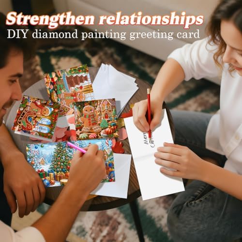 POETRYDRAW DIY Diamond Art Painting Greeting Card Kit, Creative Craft Set for Card Making,Cartoon Ginger Man
