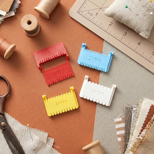 4 PCS Clip-On Sewing Rulers, Hand Edge Stitch Lock & Sewing Gauges