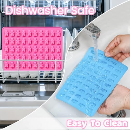 Gummy Molds Bear Candy Silicone, Mini Size Chocolate Gummy Molds with 2 Droppers Nonstick Food Grade Silicone Molds Pack of 4