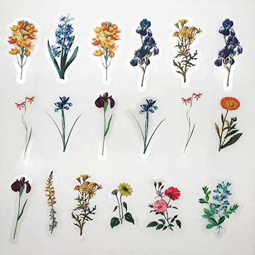 Vintage Natural Stickers, 40Pcs Pretty Floral Decorative Retro Adhesive Watercolor Aesthetic Trendy for Scrapbook Album DIY Craft Daily Planner